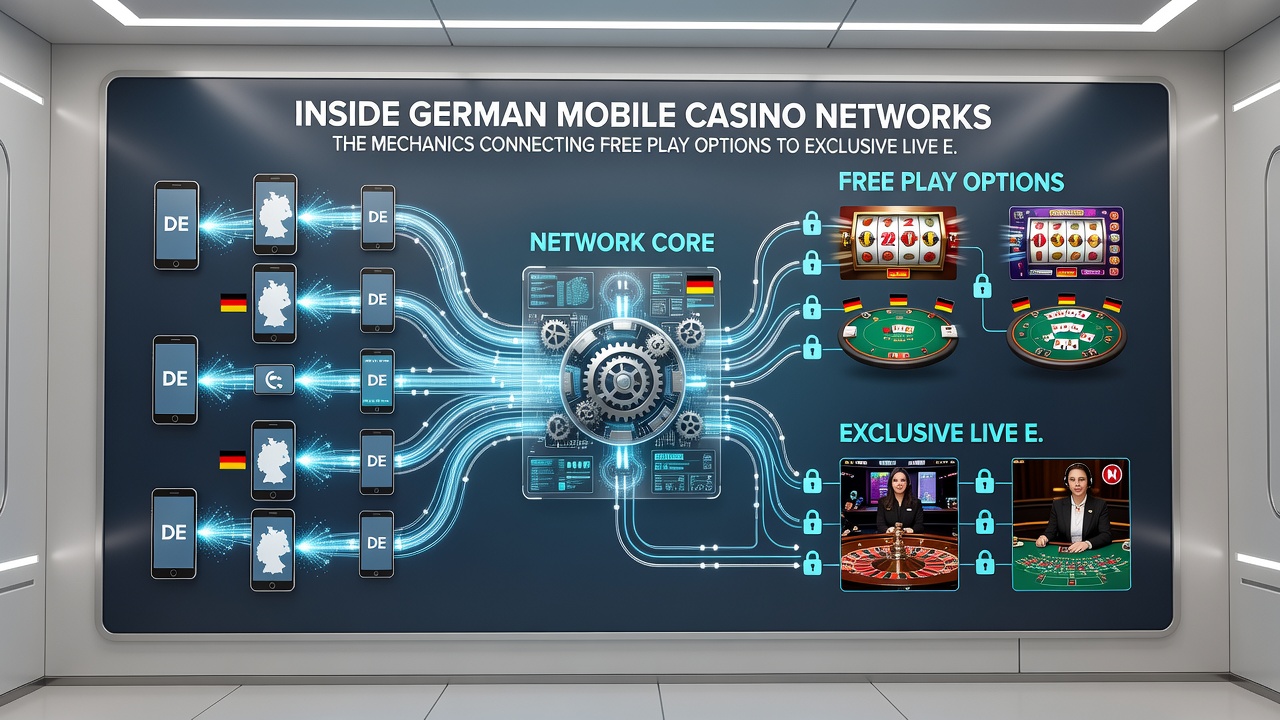 Visualisierung der Datenflüsse zwischen Free-Play-Modulen und exklusiven Live-Events in mobilen Casinos